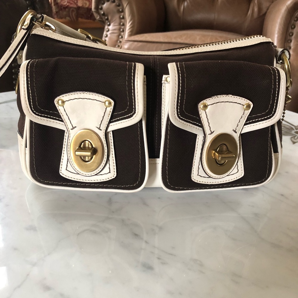 Coach purse brown and cream Great shape